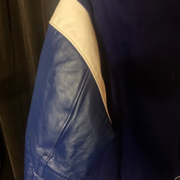 Vintage Blue and White Varsity Jacket - Picture 3 of 8